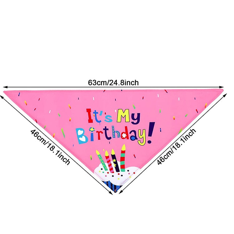 Anniepaw Birthday Party Banner Pull Flag Hat Dog Paw Balloon Saliva Towel Bow Tie Props Pet Accessories