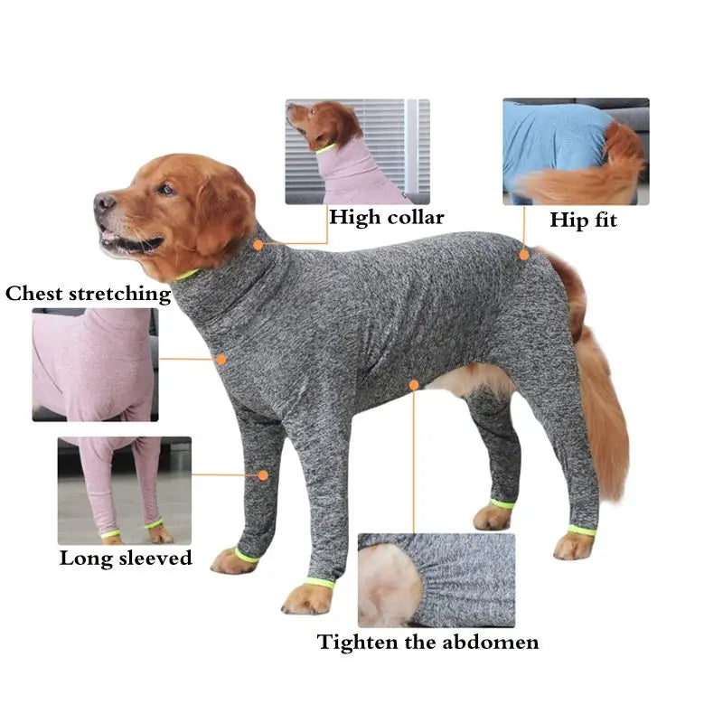 Dog Recovery Suit - Full Cover Bodysuit for Medium & Large Dogs AnniePaw Wear