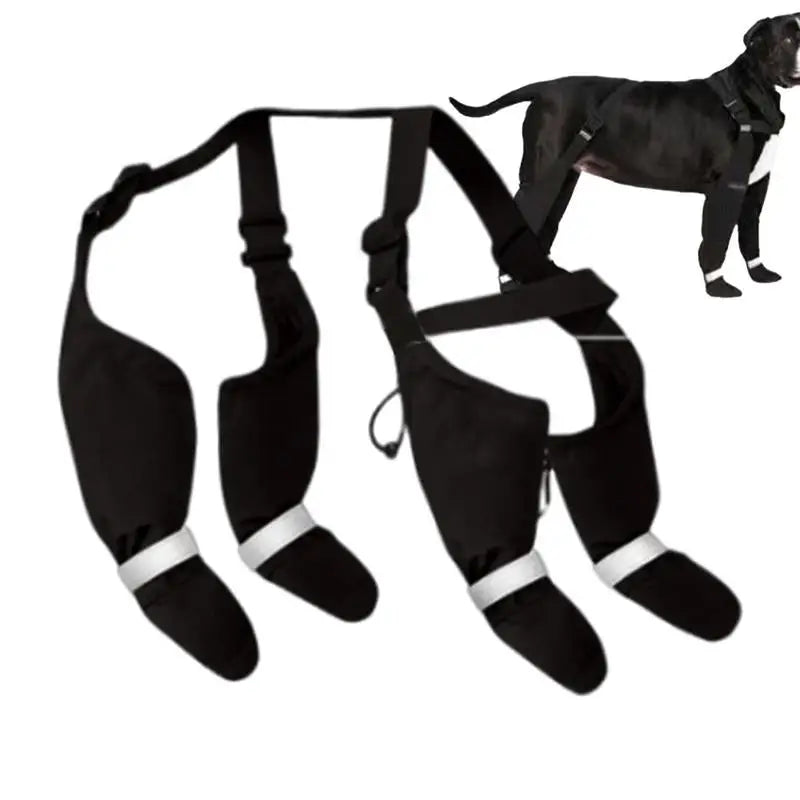 Reflective Dog Suspender Boots - Non-Slip Adjustable Walking Shoes