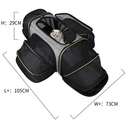 Anniepaw Pet Travel Bag Adjustable Breathable Foldable for Small Medium Cats Dogs