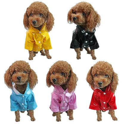 Waterproof Dog Jacket PU Dog Raincoat For Small Dogs Cats Reflective Puppy Raincape Chihuahua Yorkies Raincoat Pet Poncho