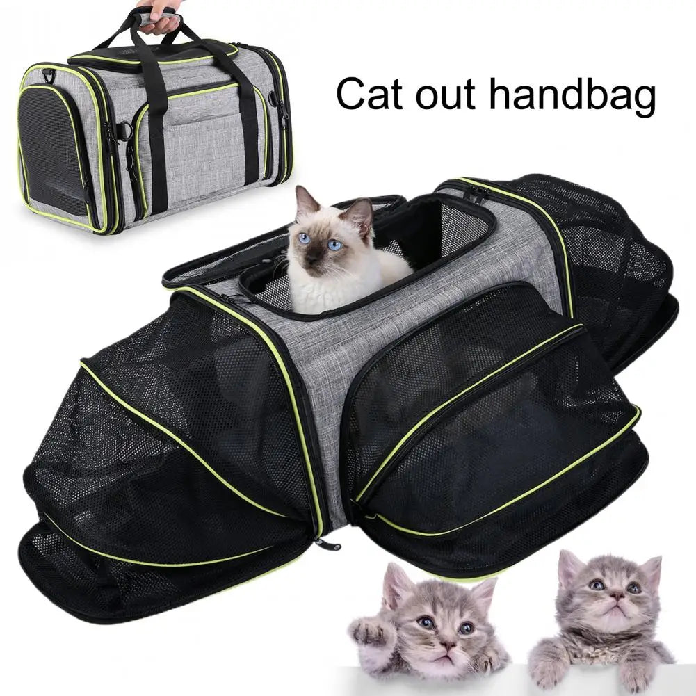 Anniepaw Pet Travel Bag Adjustable Breathable Foldable for Small Medium Cats Dogs