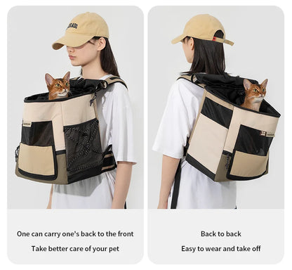 Anniepaw Pet Chest Sling Bag Breathable Canvas Backpack