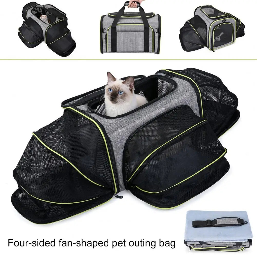 Anniepaw Pet Travel Bag Adjustable Breathable Foldable for Small Medium Cats Dogs