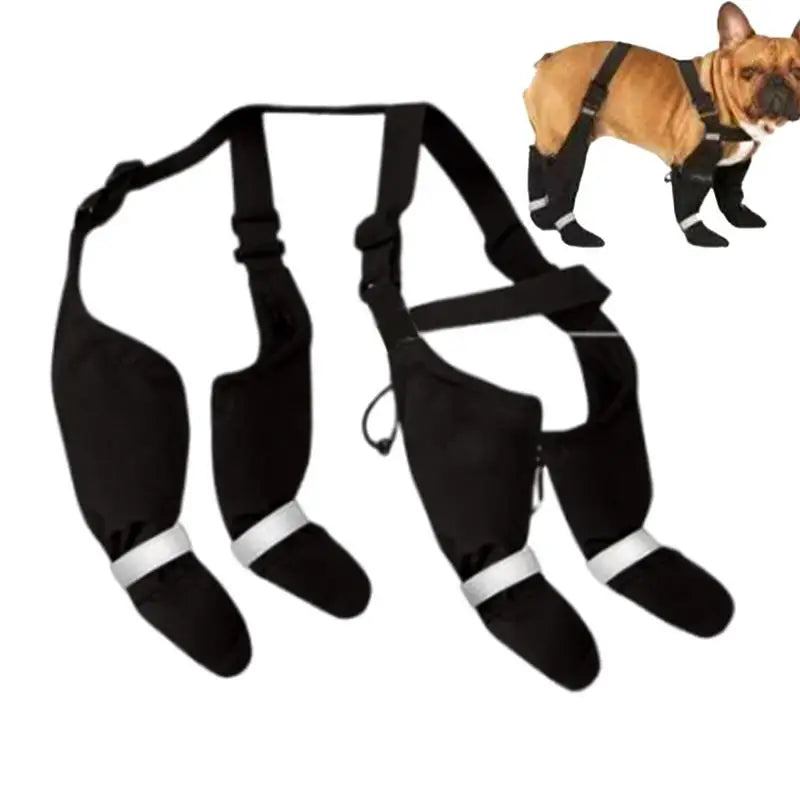 Reflective Dog Suspender Boots - Non-Slip Adjustable Walking Shoes