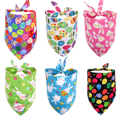 AnniePaw 30pcs Easter Rabbit Dog Bandanas Scarf for Small Dogs Pet Grooming Accessories