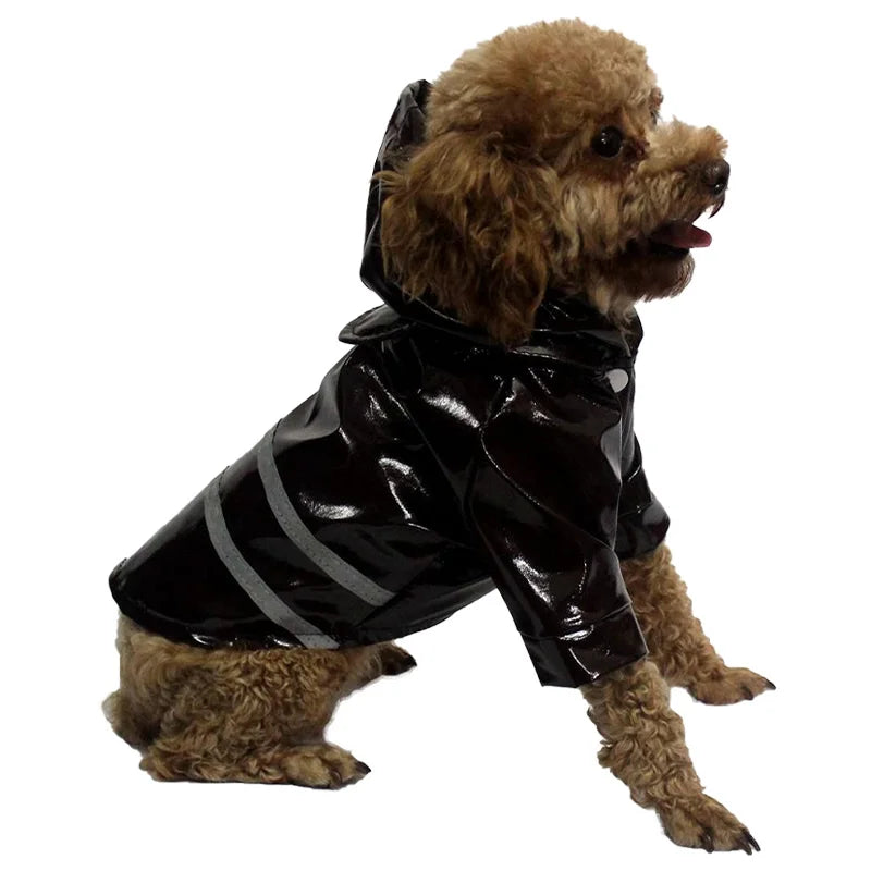 Waterproof Dog Jacket PU Dog Raincoat For Small Dogs Cats Reflective Puppy Raincape Chihuahua Yorkies Raincoat Pet Poncho