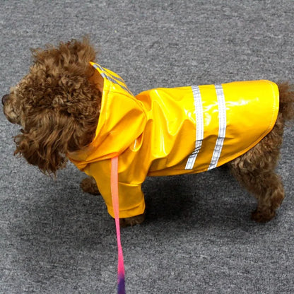 Waterproof Dog Jacket PU Dog Raincoat For Small Dogs Cats Reflective Puppy Raincape Chihuahua Yorkies Raincoat Pet Poncho