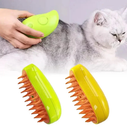 Anniepaw 3-in-1 Electric Steam Brush for Cats Dogs Grooming Hair Removal