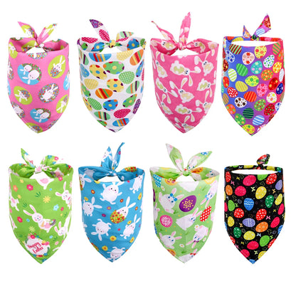 AnniePaw 30pcs Easter Rabbit Dog Bandanas Scarf for Small Dogs Pet Grooming Accessories