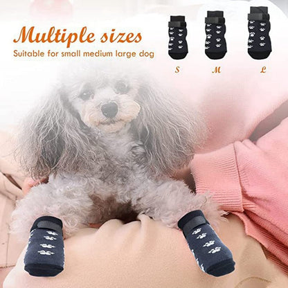 4pcs Anti-Slip Pet Dog Cat Socks with Adjustable Straps for Pets Paw Protector - Annie Paw WearShoes &Boots &SocksAnniePaw Wear