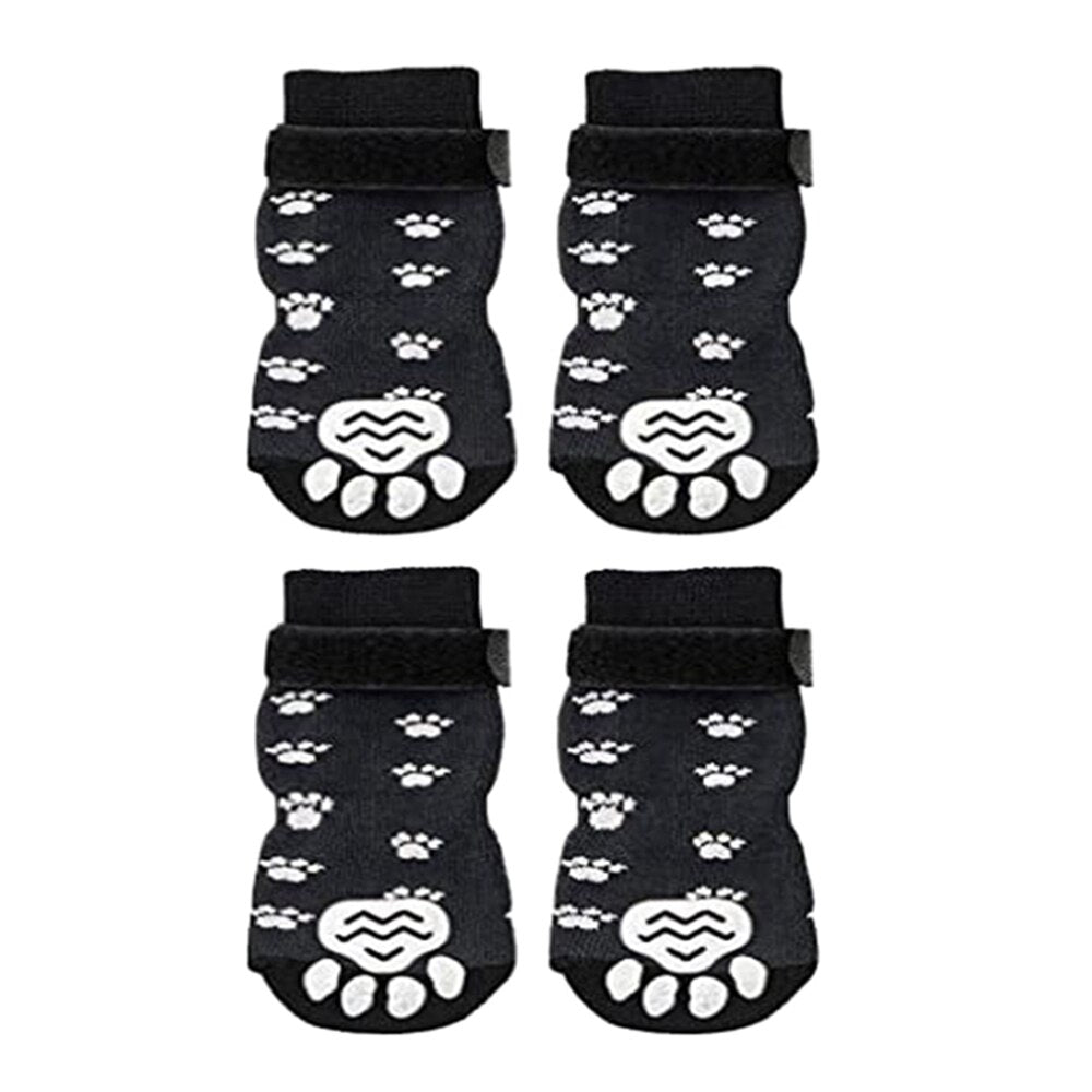 4pcs Anti-Slip Pet Dog Cat Socks with Adjustable Straps for Pets Paw Protector - Annie Paw WearShoes &Boots &SocksAnniePaw Wear