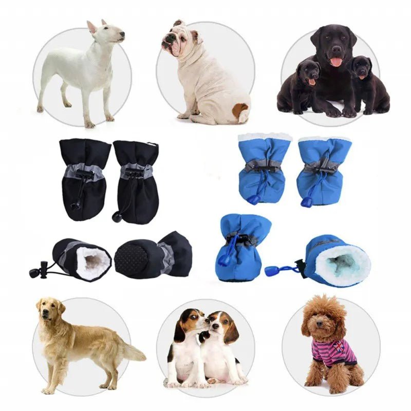 4pcs Antiskid Puppy Shoes Pet Protection Soft-soled Pet Dog Shoes Winter Prewalkers Soft Supplies Pet Paw Care - Annie Paw WearShoes &Boots &SocksAnnie Paw Wear