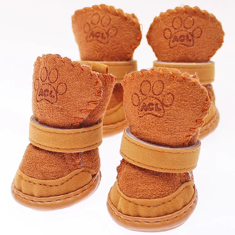 4Pcs Dog Shoes Winter Comfortable Warm Shoes Pet Dog Chihuahua Shoes Boots Outdoor Snow Walking Non-slip Puppy Sneakers - Annie Paw WearShoes &Boots &SocksAnnie Paw Wear