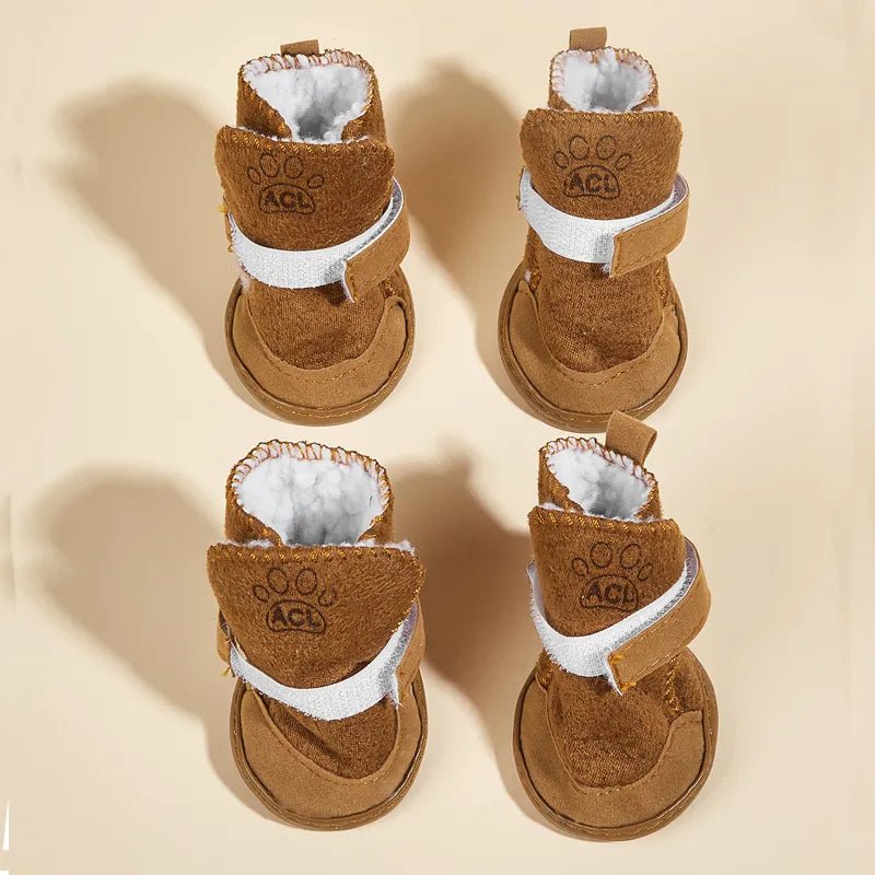 4Pcs Dog Shoes Winter Comfortable Warm Shoes Pet Dog Chihuahua Shoes Boots Outdoor Snow Walking Non-slip Puppy Sneakers - Annie Paw WearShoes &Boots &SocksAnnie Paw Wear