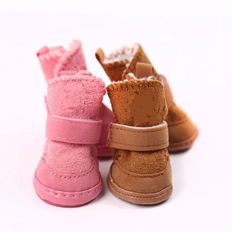 4Pcs/Set Cute Dog Boots Outdoor Snow Walking Non-Slip Puppy Sneakers Snow Boots - Annie Paw WearShoes &Boots &SocksAnniePaw Wear