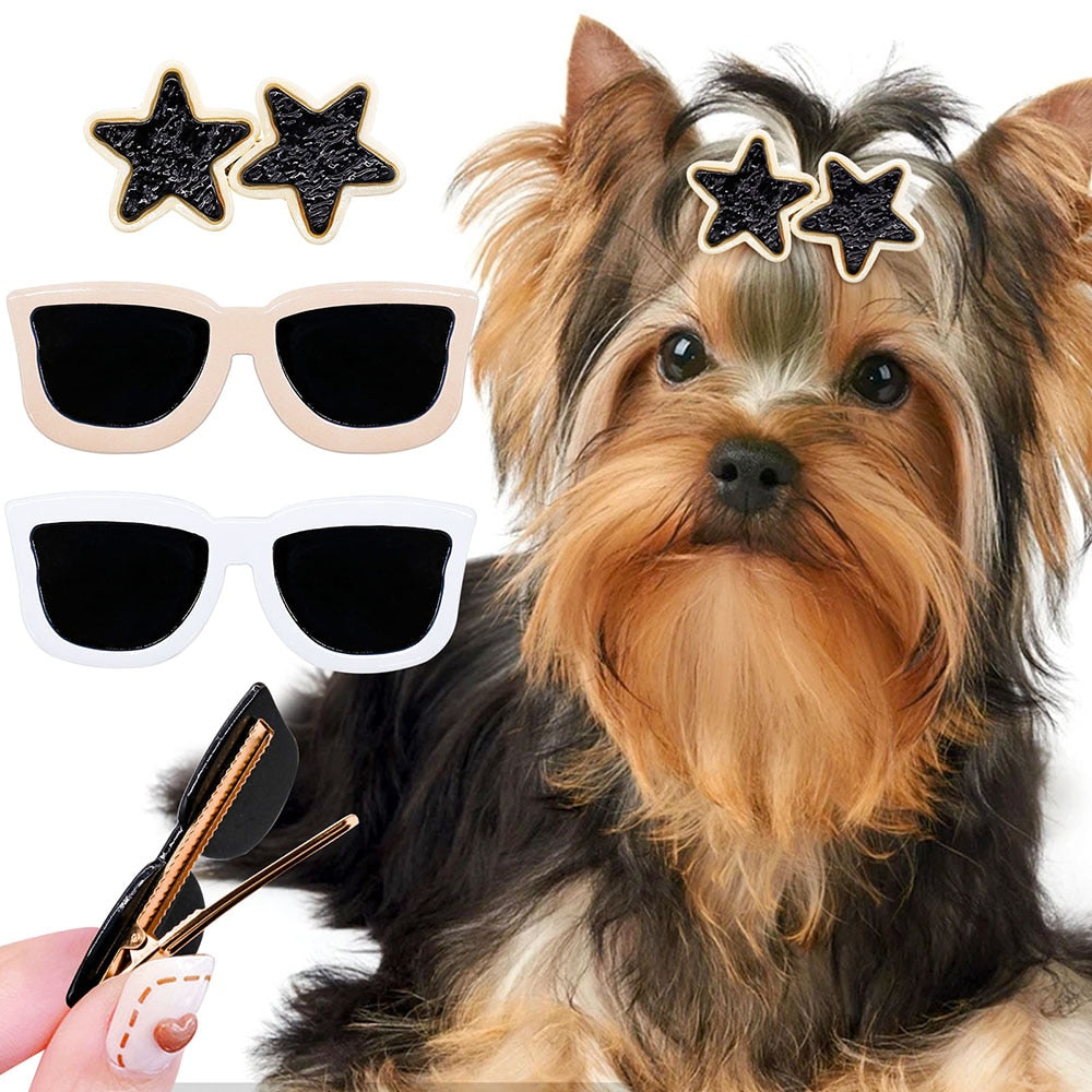 AnniePaw 1PC New Hair Clips Dog Glasses Sunscrenn