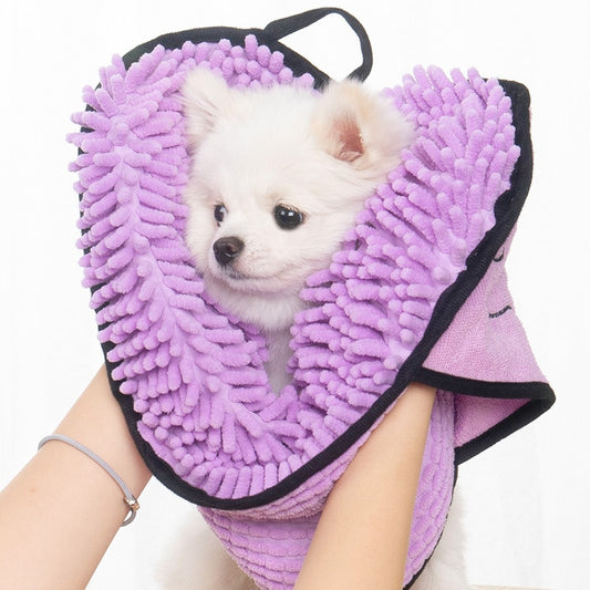 Anniepaw Dog Towel Quick Dry Towel Bath Robe Soft Fiber Absorbent  Cleaning Washcloth Dog Accessories AnniePaw Wear