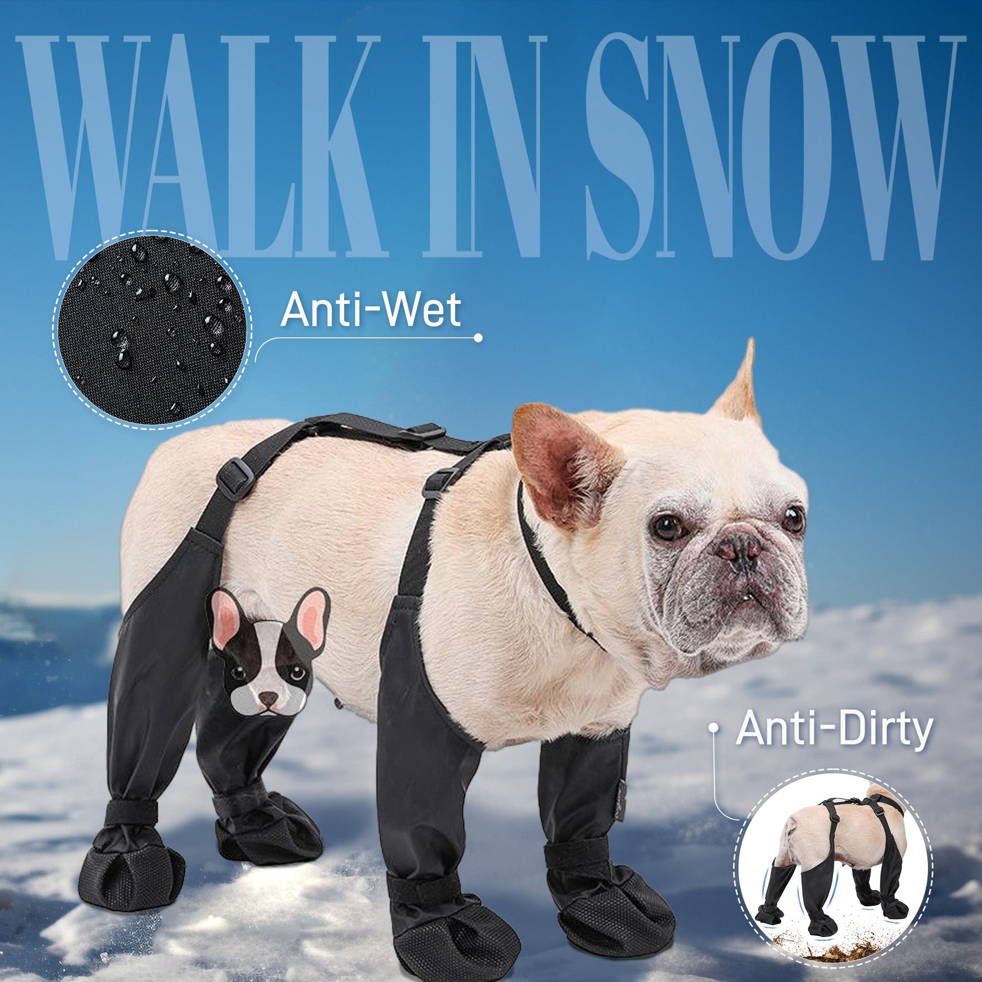 Adjustable Dog Boots: Anti-Dirty Anti-Wet Skin-Friendly Snowy Walking Paw Protectors - Annie Paw WearShoes &Boots &SocksAnniePaw Wear