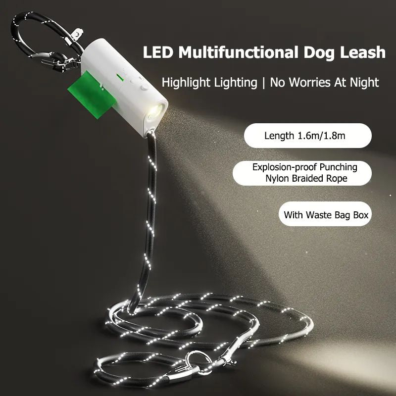 Annie Paw LumiLeash Pro: All-in-One Dog Leash - Integrated Waste Storage Reflective Nylon Anti-Burst Harness - Annie Paw WearCollar & LeashAnniePaw Wear