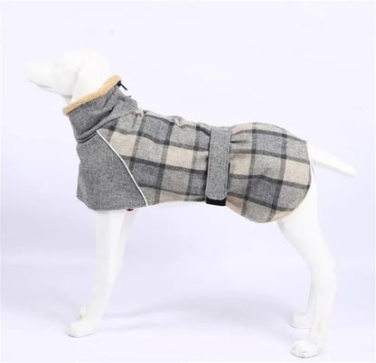 British Plaid Winter Dog Coat Reflective Windproof Warm Jacket for Small to Large Dogs 3XL Checked Snow Outfit - Annie Paw WearWinter OutwearAnniePaw Wear