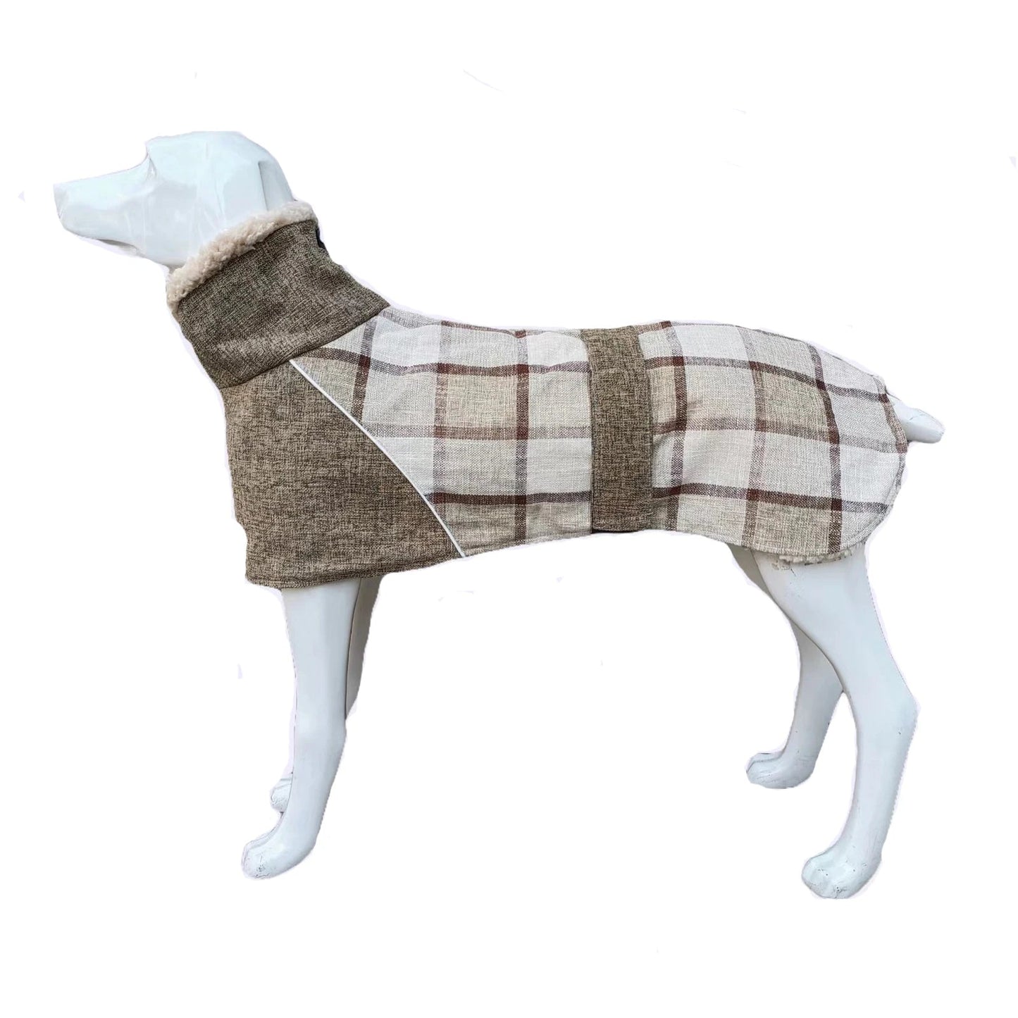 British Plaid Winter Dog Coat Reflective Windproof Warm Jacket for Small to Large Dogs 3XL Checked Snow Outfit - Annie Paw WearWinter OutwearAnniePaw Wear