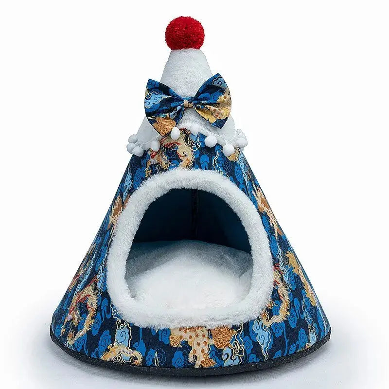 Cat Bed House Christmas Tree Shape Puppy Kennel Washable Cat Mat Kitten Cave Winter Warm Pet Beds for Cats Dogs Pet Accessories - Annie Paw WearHome Dog AccessoriesAnniePaw Wear