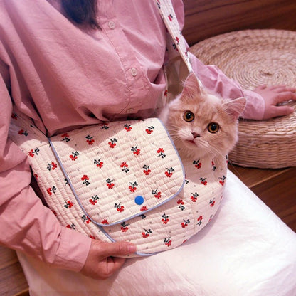 Cat Carrier Bags Puppy Handmade Small Pet Dog Outdoor Travel Handbag Canvas Single Shoulder Bag Tote Shoulder Bag Breathable - Annie Paw WearOutdoor AccessaryAnnie Paw Wear