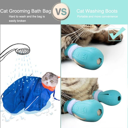 Cat Claw Protector Bath Anti-Scratch Cat Shoes For Cat Adjustable Pet Bath Wash Boots Cat Paw Nail Cover Pet Grooming Supplies - Annie Paw WearShoes &Boots &SocksAnniePaw Wear