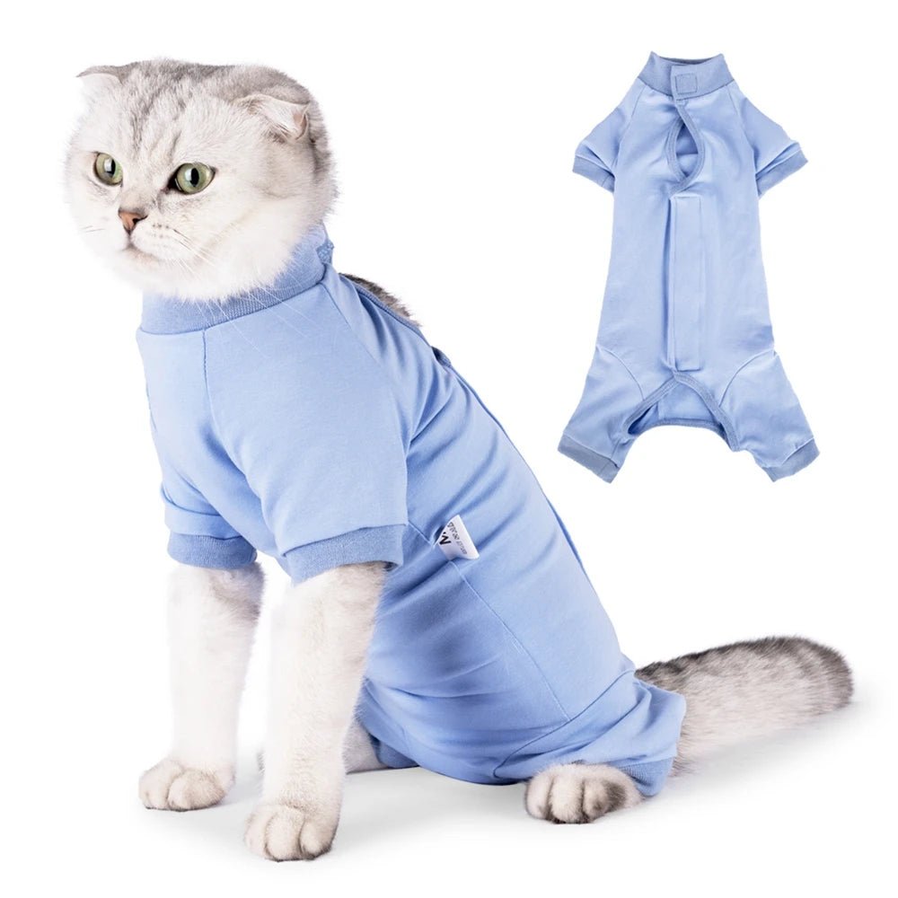 Cat Clothes Cat Retrieve After Surgery Wound Anti-mite Surgical Recovery Jumpsuit - Annie Paw WearNursing & ReliefAnnie Paw Wear