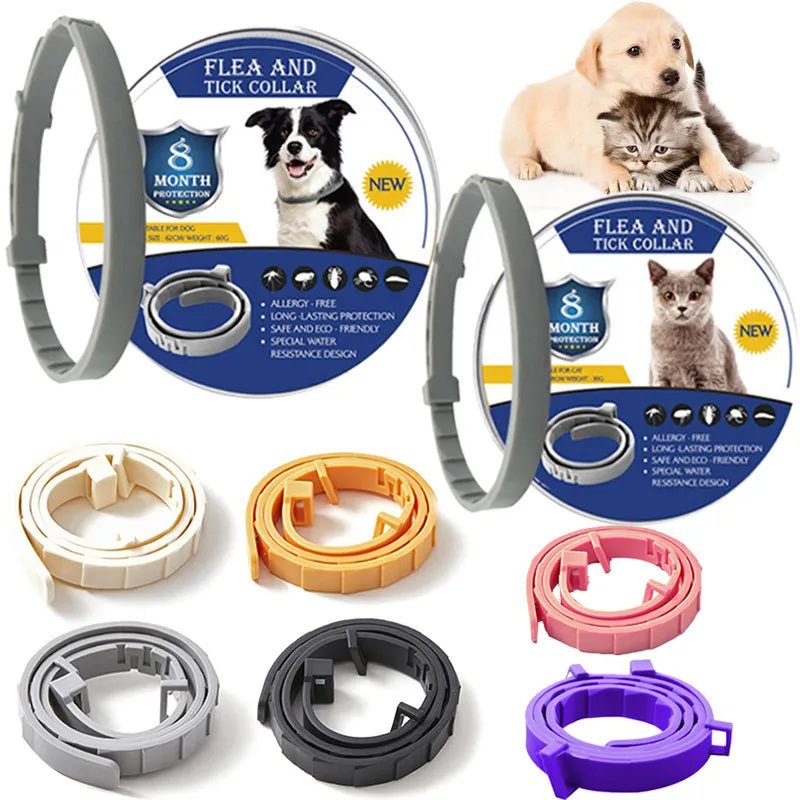 Cat Collar Dog Anti-flea Anti-lick Adjustable Collars 8 Month Protection - Annie Paw WearCollar & LeashAnnie Paw Wear