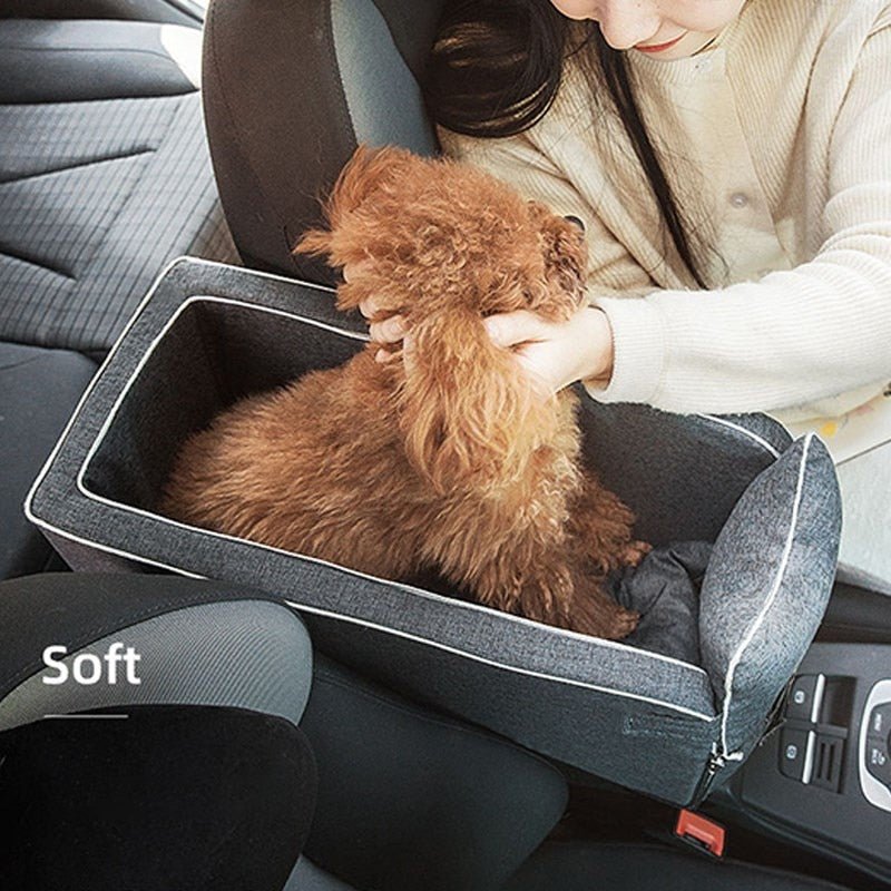 Central Control Dog Car Seat: Portable Bed & Safe Travel Carrier for Small Dogs & Cats-7 days delivery - Annie Paw WearCar AccessaryAnniePaw Wear