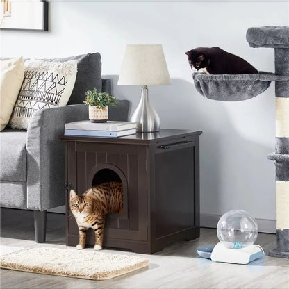 Chic Hideaway Cat Litter Station: Dual-Purpose Side Table and Litter Box Enclosure - Annie Paw WearfurnitureAnnie Paw Wear