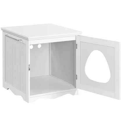 Chic Hideaway Cat Litter Station: Dual-Purpose Side Table and Litter Box Enclosure - Annie Paw WearfurnitureAnnie Paw Wear