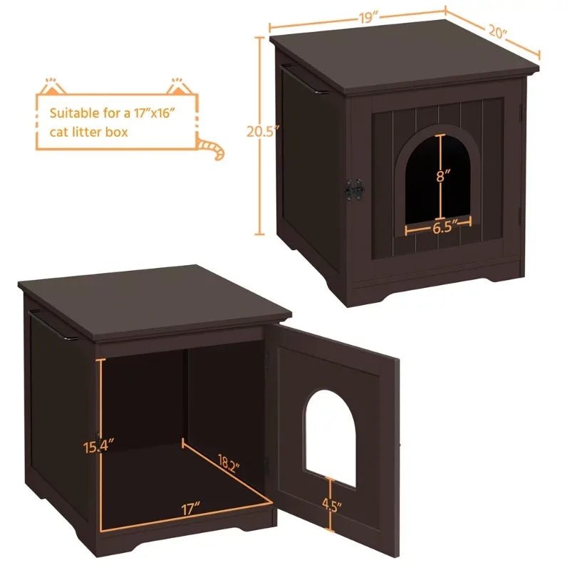 Chic Hideaway Cat Litter Station: Dual-Purpose Side Table and Litter Box Enclosure - Annie Paw WearfurnitureAnnie Paw Wear