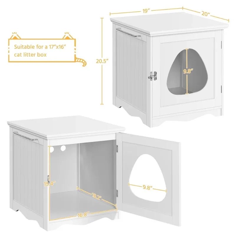 Chic Hideaway Cat Litter Station: Dual-Purpose Side Table and Litter Box Enclosure - Annie Paw WearfurnitureAnnie Paw Wear