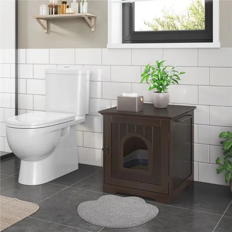 Chic Hideaway Cat Litter Station: Dual-Purpose Side Table and Litter Box Enclosure - Annie Paw WearfurnitureAnnie Paw Wear