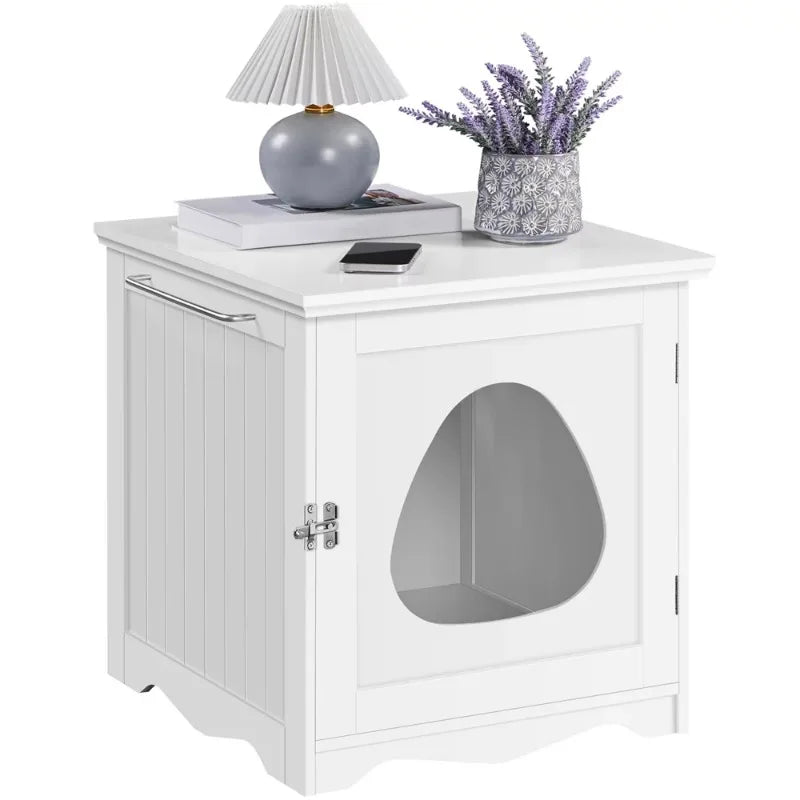 Chic Hideaway Cat Litter Station: Dual-Purpose Side Table and Litter Box Enclosure - Annie Paw WearfurnitureAnnie Paw Wear