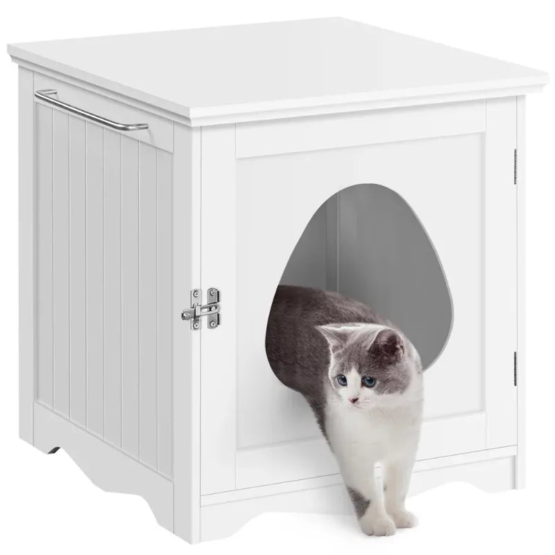 Chic Hideaway Cat Litter Station: Dual-Purpose Side Table and Litter Box Enclosure - Annie Paw WearfurnitureAnnie Paw Wear