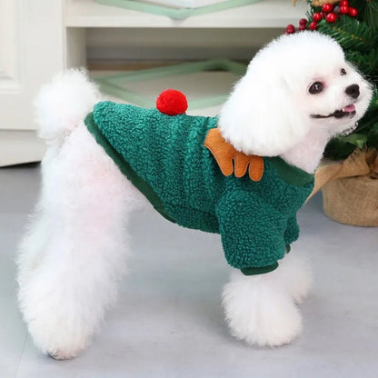 Christmas Reindeer Fleece Sweatshirt: Festive Winter Coat for Small and Medium Dogs - Annie Paw WearcostumesAnniePaw Wear