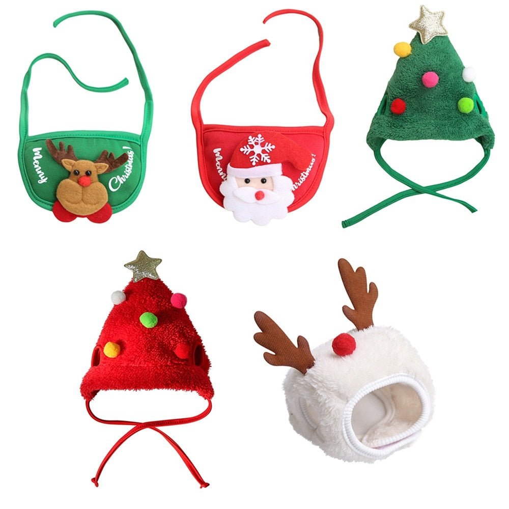 Christmas Santa Hat & Bandana Set: Winter Costume Accessories for Dogs - Annie Paw WearcostumesAnniePaw Wear