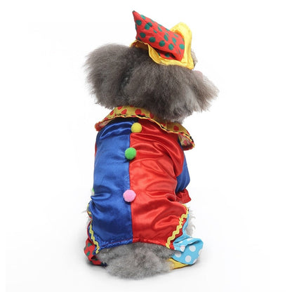 Clown Cosplay Pet Costume: Halloween Outfit for Small Dogs Cats Chihuahua Puppy Clothing and Accessories - Annie Paw WearcostumesAnniePaw Wear