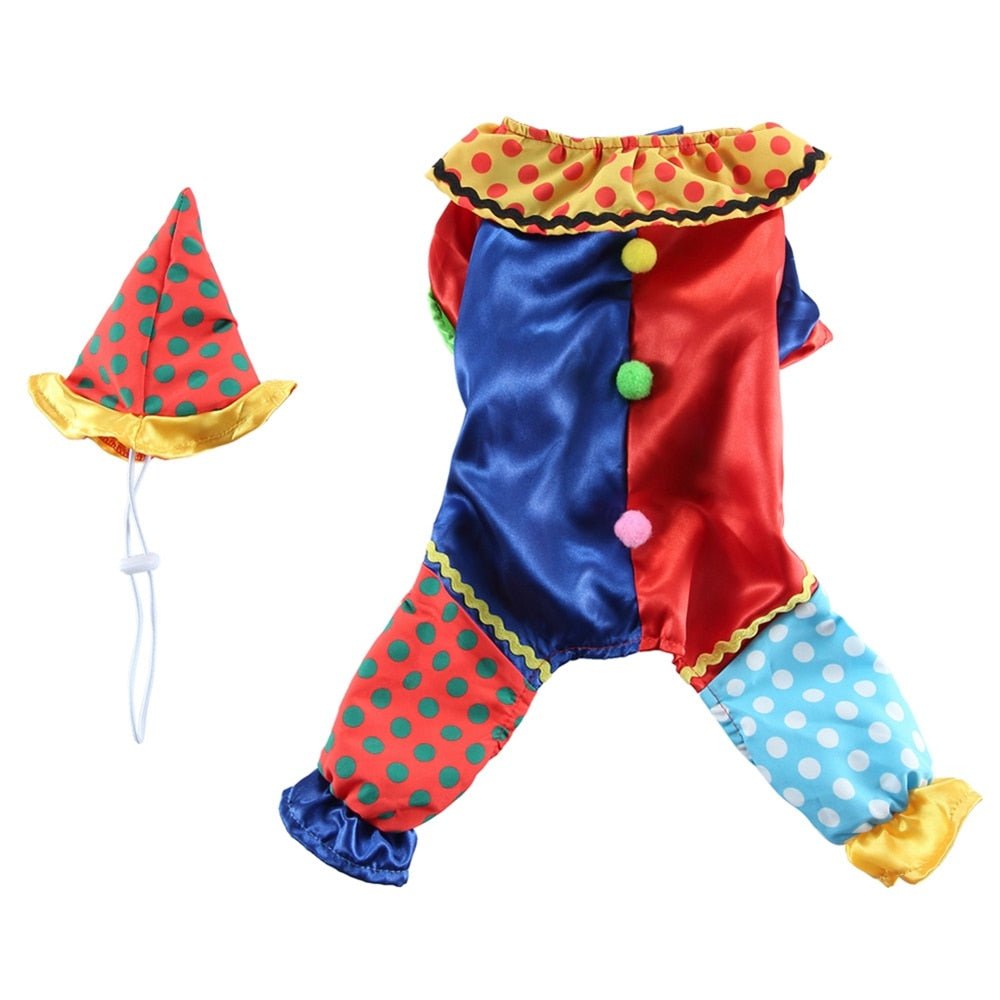 Clown Cosplay Pet Costume: Halloween Outfit for Small Dogs Cats Chihuahua Puppy Clothing and Accessories - Annie Paw WearcostumesAnniePaw Wear