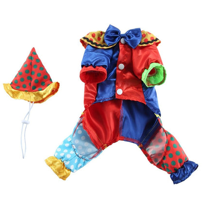 Clown Cosplay Pet Costume: Halloween Outfit for Small Dogs Cats Chihuahua Puppy Clothing and Accessories - Annie Paw WearcostumesAnniePaw Wear