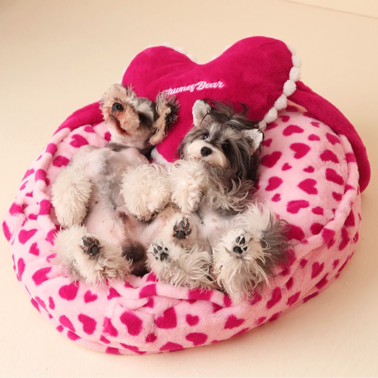 Coffee / Pink Barbie Heart Pattern with Pillow Four Seasons Universal Large Dog & Cat Bed Perfect for Multi-Dog and Large Dog Families Comfortable & Washable - Annie Paw WearHome Dog AccessoriesAnnie Paw Wear