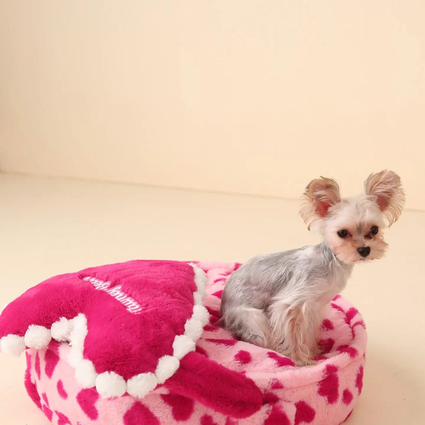 Pink dog cushion best sale