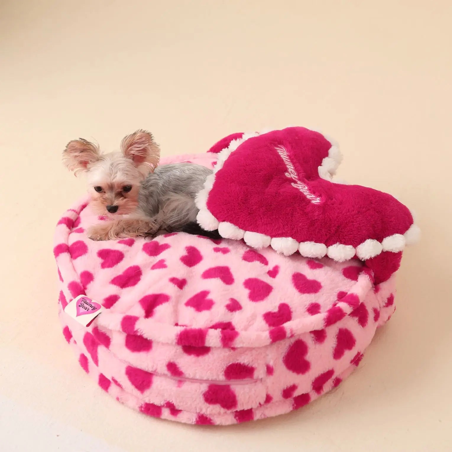 Coffee / Pink Barbie Heart Pattern with Pillow Four Seasons Universal Large Dog & Cat Bed Perfect for Multi-Dog and Large Dog Families Comfortable & Washable - Annie Paw WearHome Dog AccessoriesAnnie Paw Wear