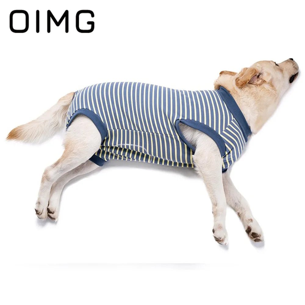 Cotton Stripes Dog T-shirt Golden Retriever Labrador Akita Large Dog Clothes Casual Pet Dog Garment Breathable Big Dog Vest - Annie Paw WearNursing & ReliefAnnie Paw Wear