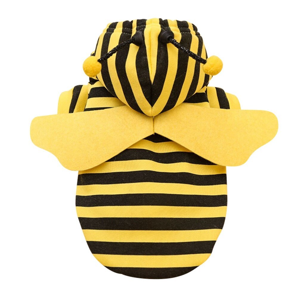 Cute Bee Halloween Pet Costume: Autumn and Winter Cartoon Hoodie for Dogs and Cats Suitable for Christmas - Annie Paw WearcostumesAnniePaw Wear