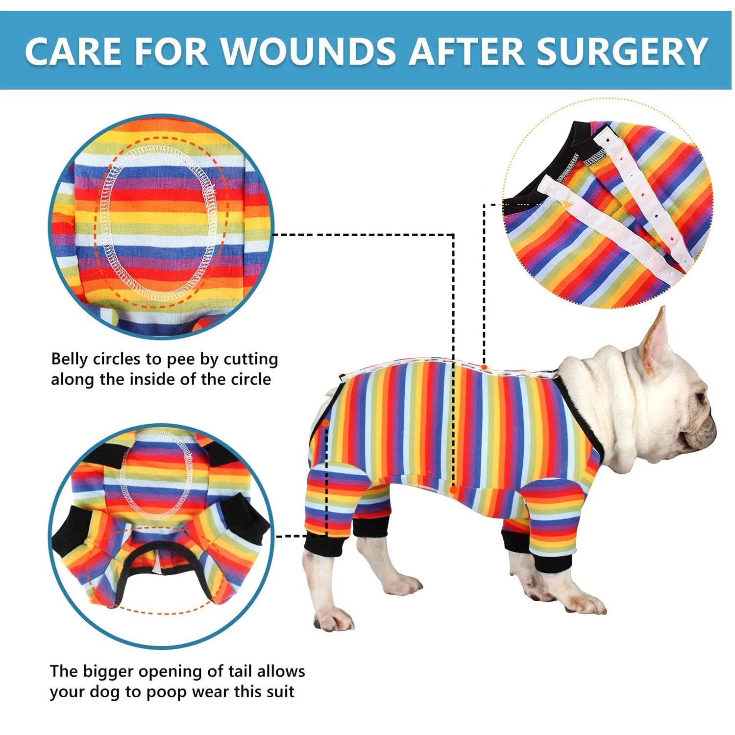 Dog After Surgery Surgical Recovery Suit Abdominal Wounds Neutering Onesies Long Sleeve - Annie Paw WearNursing & ReliefAnnie Paw Wear